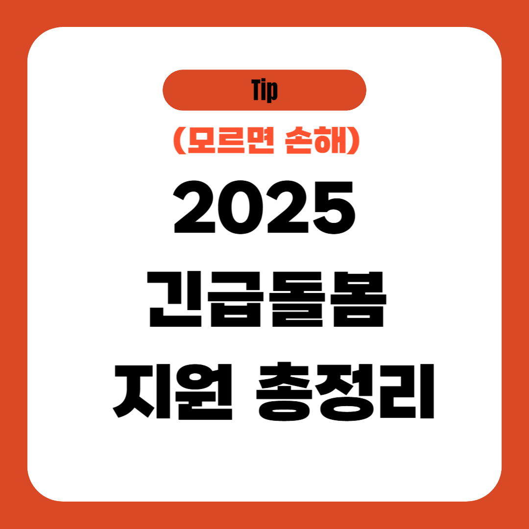2025 긴급돌봄 지원 총정리