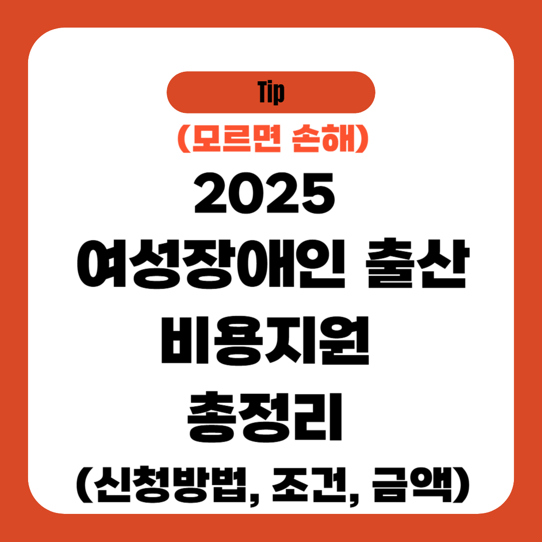2025 여성장애인 출산비용지원 총정리 (신청방법, 조건, 금액)